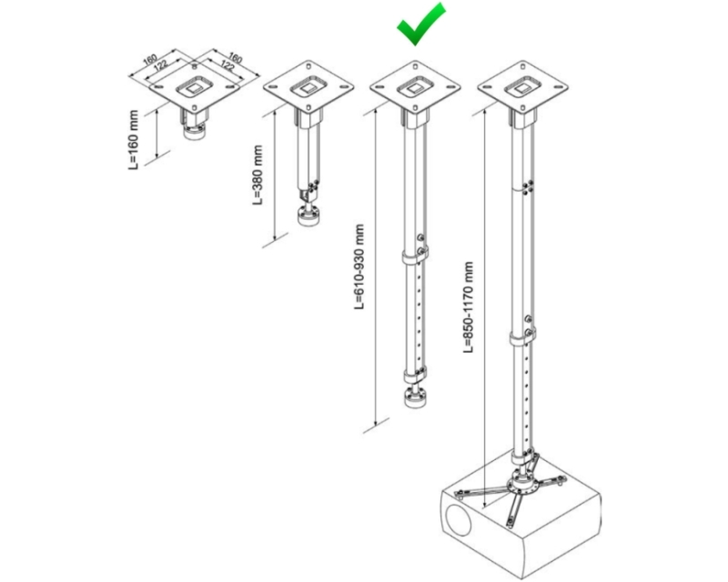 VEGA Plafonski nosac za projektor CM 25-930 - Slika 4
